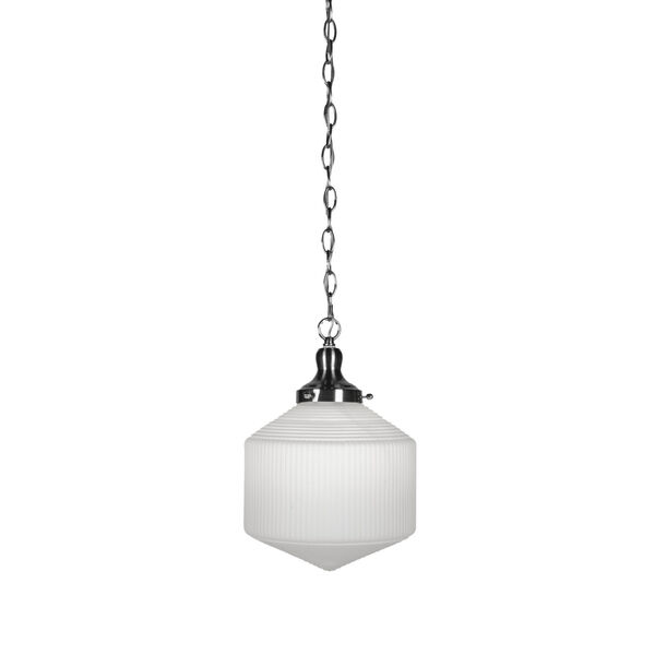 Carina Brushed Nickel 10-Inch One-Light Pendant with Opal Frosted Glass Shade, image 1