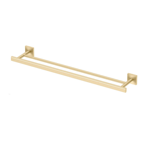 Elevate 24 Inch Double Towel Bar in Brushed Brass, image 1