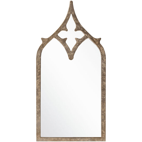 Harlan Weathered Pewter Decorative Arched and Crowned Mirror, image 1