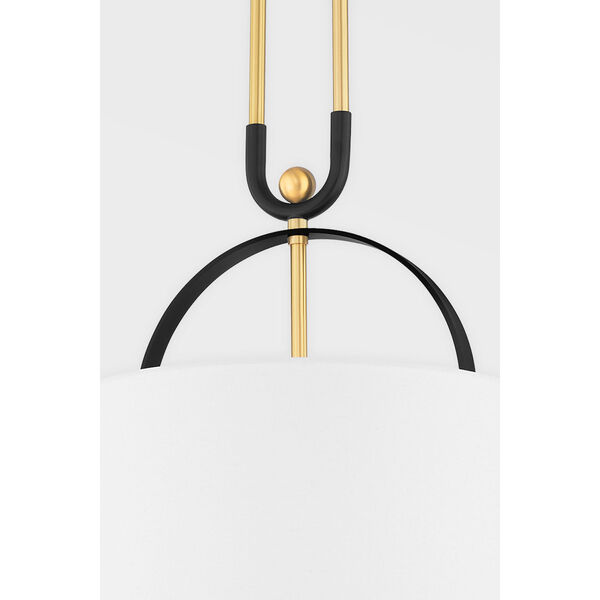Campbell Hall Aged Brass and Black Brass One-Light Pendant, image 3