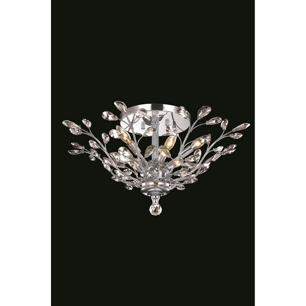 Orchid Chrome Flush Mount with Royal Cut Crystal, image 2