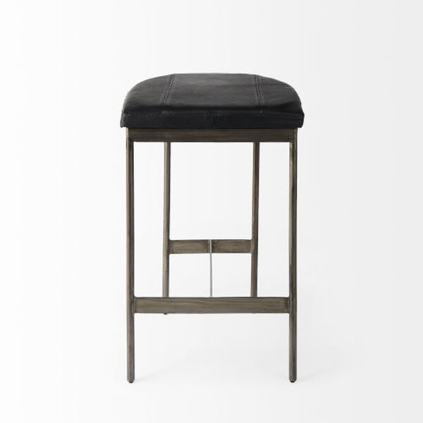 Milie Black and Nickel Counter Stool, image 2