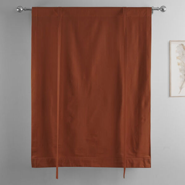 Bombay Rust Solid Cotton Tie-Up Window Shade Single Panel, image 6