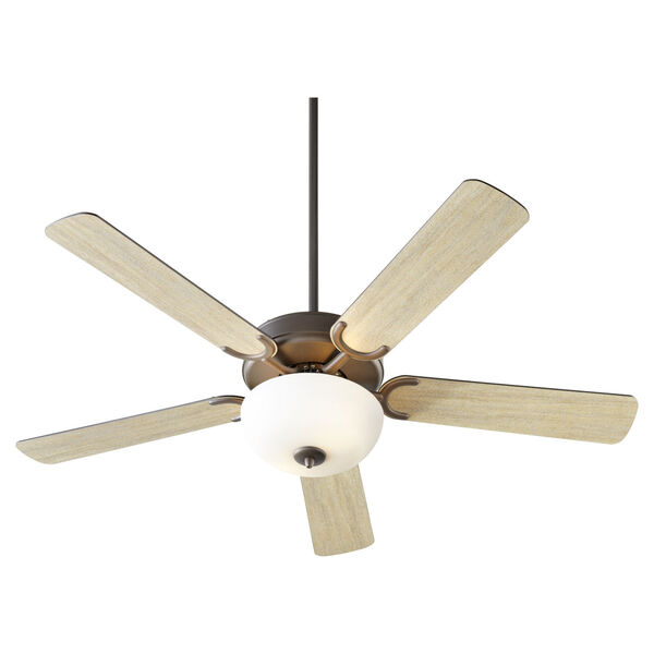 Virtue Oil Bronze Two-Light 52-Inch Ceiling Fan with Satin Opal Glass Bowl, image 3