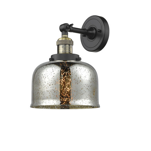 Large Bell Black Antique Brass One-Light Wall Sconce, image 1