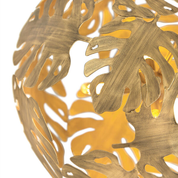 Botanica Burnished Gold Palm Leaves Six-Light Chandelier, image 4