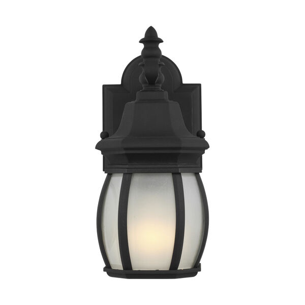 Wynfield Black One-Light Outdoor Small Wall Sconce with Frosted Shade, image 1