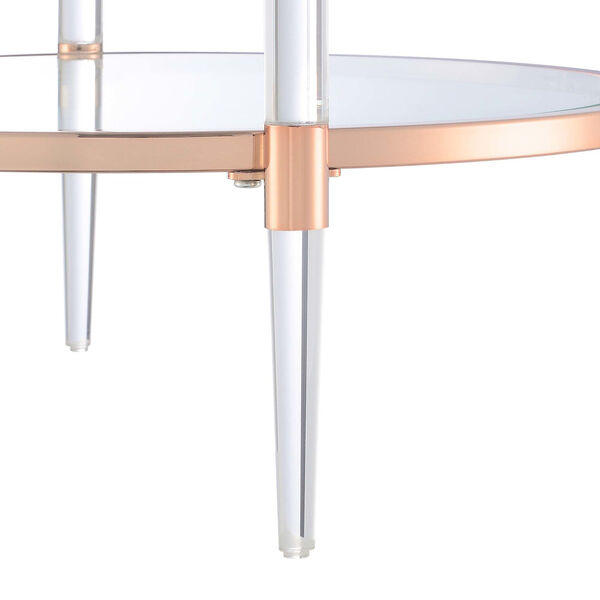 Royal Crest Rose Gold 2-Tier Acrylic Glass End Table, image 6