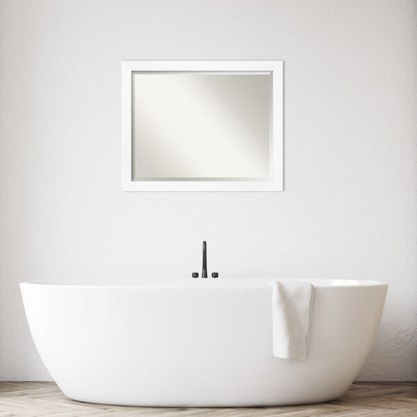 White Frame 31W X 25H-Inch Bathroom Vanity Wall Mirror, image 3