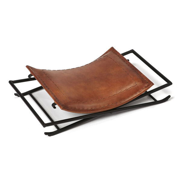 Melton Brown Leather Stool, image 5