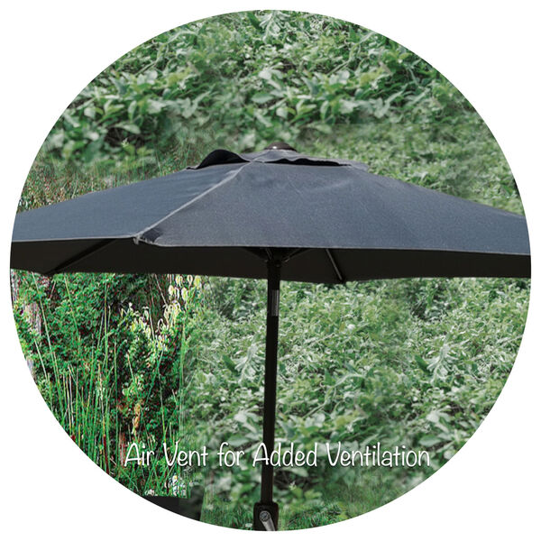 Black Nine-Feet Outdoor Umbrella, image 5