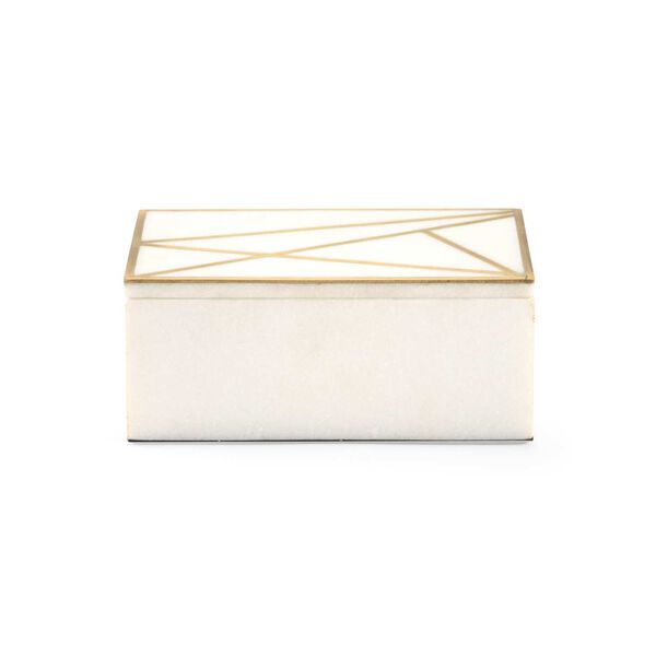 Genesis Natural White and Antique Gold Marble Box, image 4