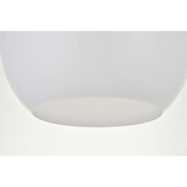Baxter Brass and Frosted White Nine-Inch One-Light Semi-Flush Mount, image 4
