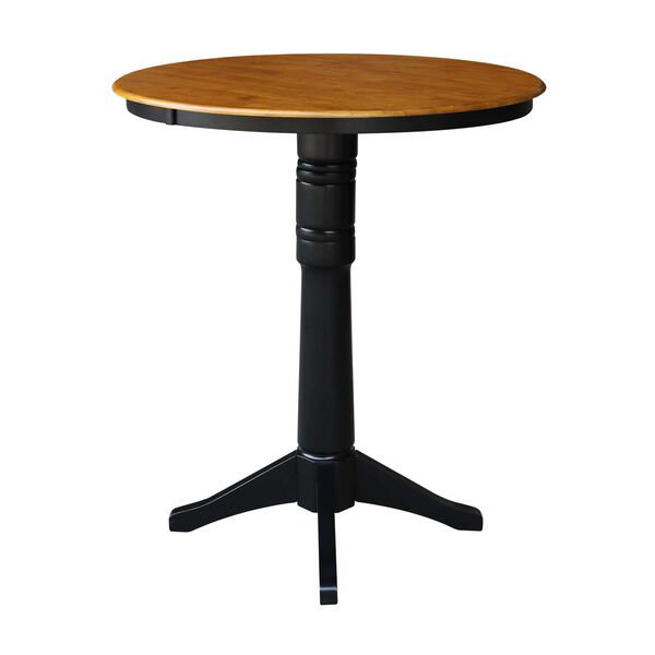 Black and Cherry Round Top Pedestal Table, image 2