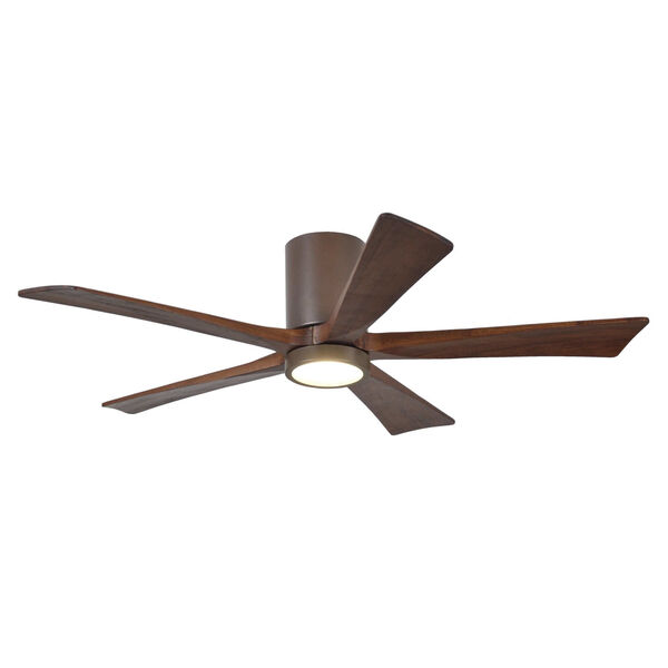 Irene-5HLK Textured Bronze 52-Inch Ceiling Fan with LED Light Kit and Walnut Tone Blades, image 1