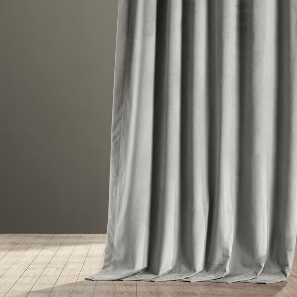 Signature Silver Grey Blackout Velvet Pole Pocket Single Panel Curtain, 50 X 120, image 6