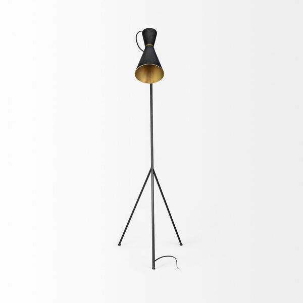 Eris III Black and Brass One-Light Floor Lamp, image 2