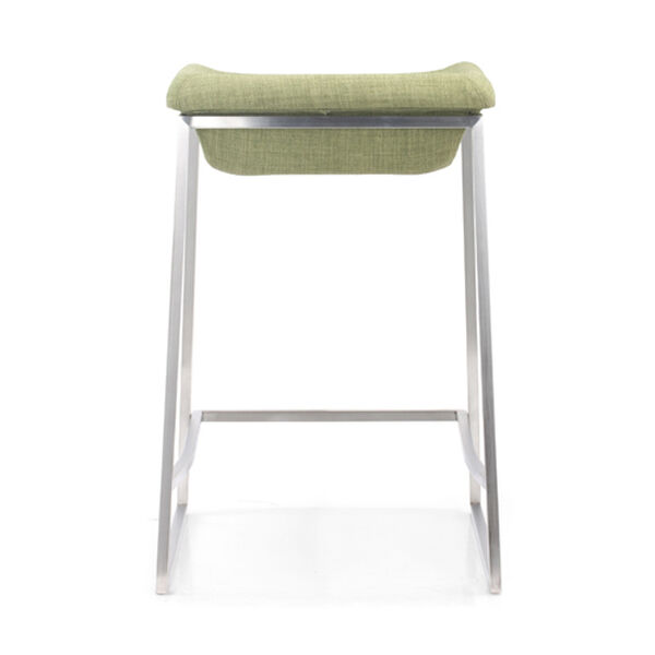 Lids Green and Brushed Stainless Steel Counter Chair, Set of Two, image 4
