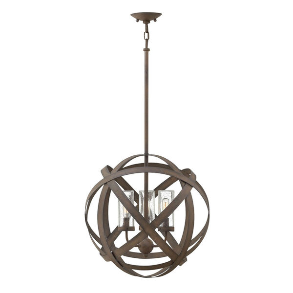 Carson Vintage Iron Three-Light Outdoor 19-Inch Outdoor Chandelier, image 4