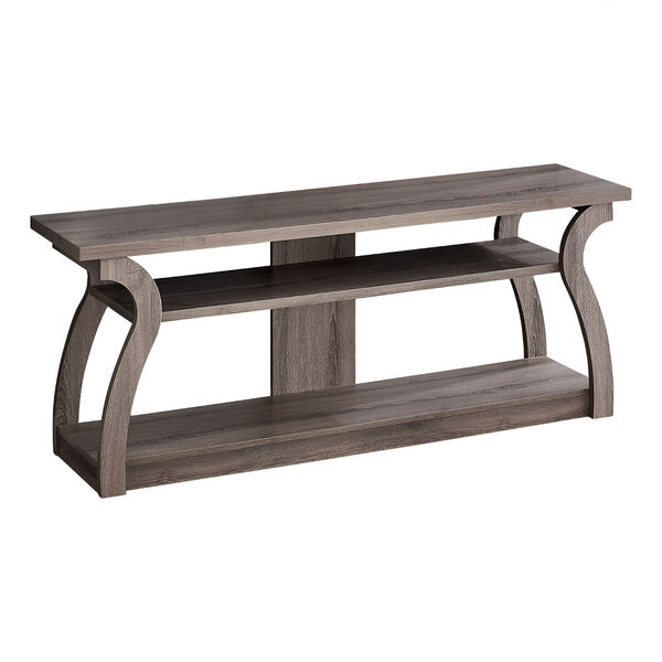 Dark Taupe Contemporary Open Concept TV Stand, image 1