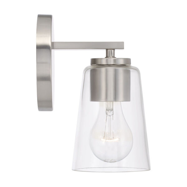 Portman Brushed Nickel One-Light Sconce with Clear Glass, image 5