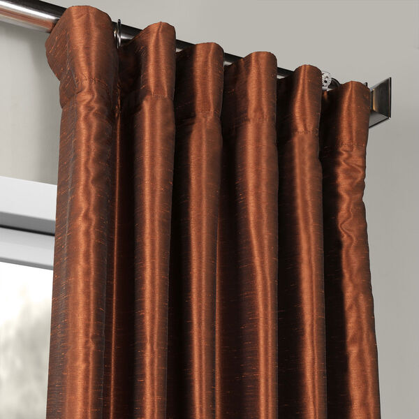 Copper Kettle Vintage Textured Faux Dupioni Silk Single Panel Curtain 50 x 84, image 2