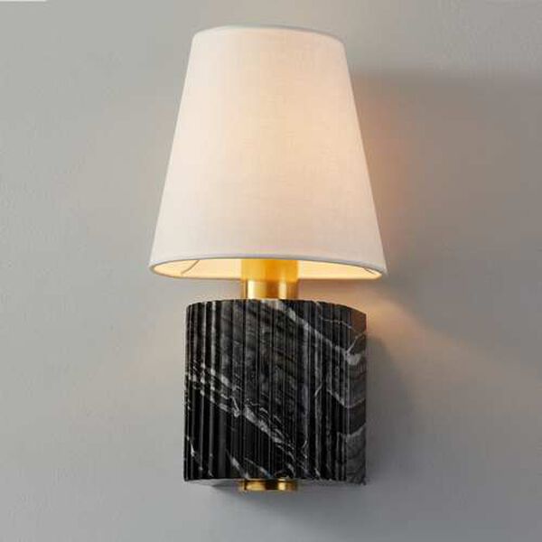 Aden Vintage Brass and Black One-Light Wall Sconce, image 4