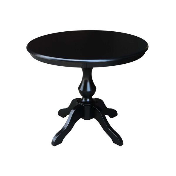 Black Round Pedestal Dining Table, image 1
