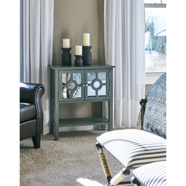 Gray Accessory Cabinet with Mirrored Front, image 2