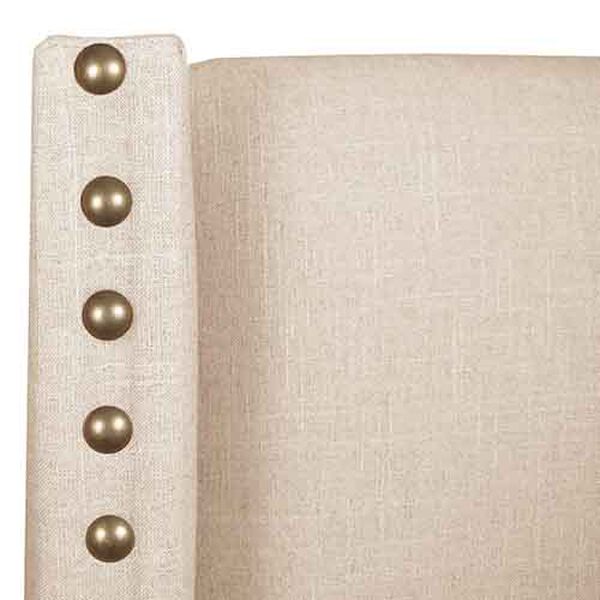 Linen Talc Nail Button Wingback King Bed, image 3