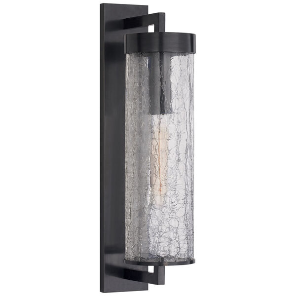 Liaison Large Bracketed Wall Sconce in Bronze with Crackle Glass by Kelly Wearstler, image 1