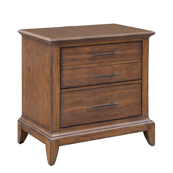 Shaker Heights Classic Clear Cherry Two-Drawer Nightstand with USB, image 2