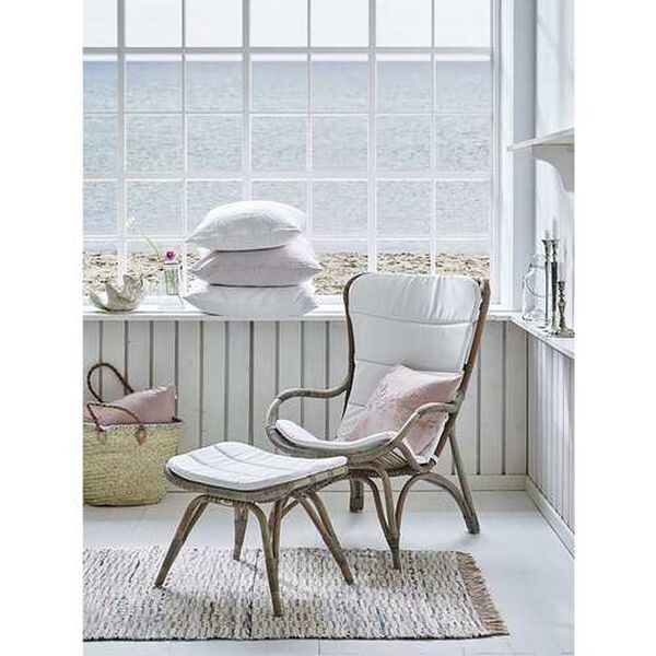 Monet Taupe Grey Highback Rattan Lounge Chair and Footstool, image 8