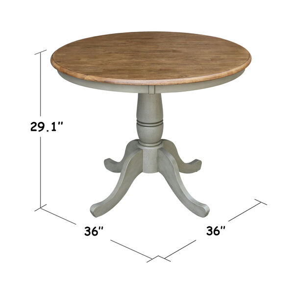 Hickory and Stone 36-Inch Width x 29-Inch Height Hardwood Round Top Dining Height Pedestal Table, image 3
