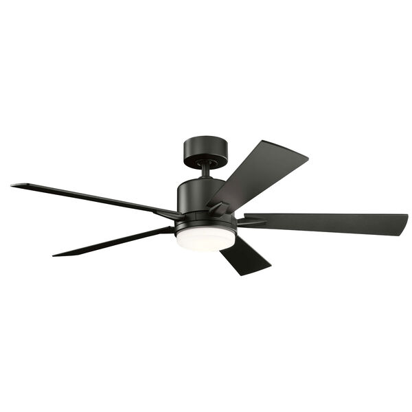 Lucian Elite Satin Black 52-Inch One-Light LED Ceiling Fan, image 1