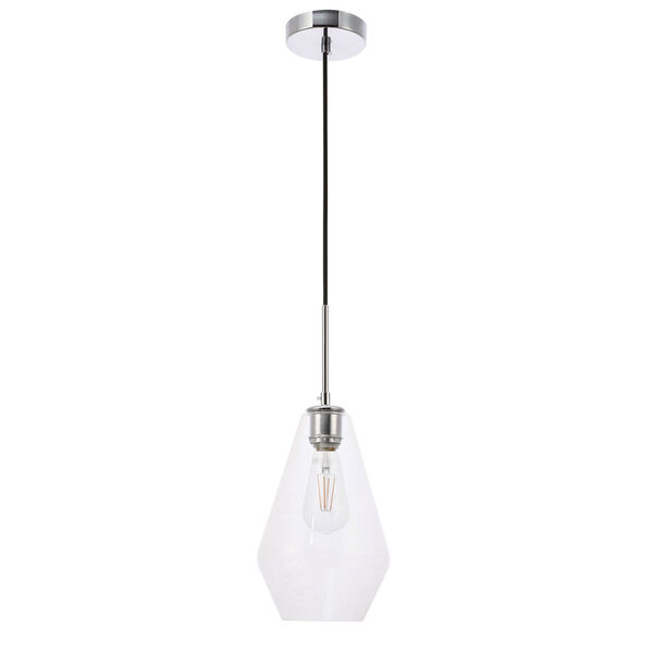 Gene Chrome Seven-Inch One-Light Mini Pendant with Clear Glass, image 3