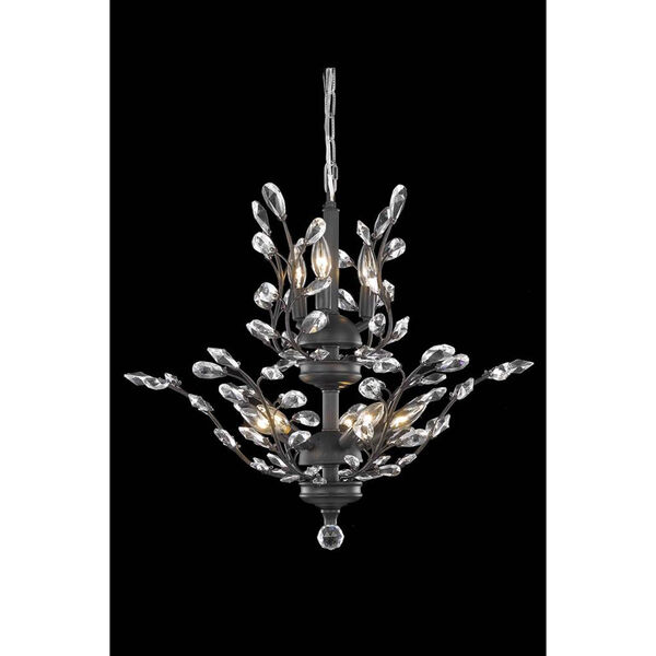 Orchid Dark Bronze Eight-Light Chandelier with Royal Cut Crystal, image 1