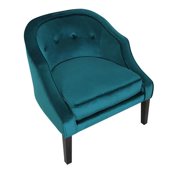 Sofia Black and Emerald Green Velvet Accent Chair, image 6