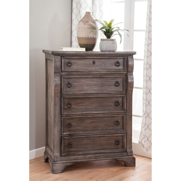 Heirloom Rustic Charcoal Rustic Charcoal Five-Drawer Chest, image 1