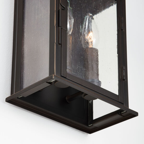 Bolton Oiled Bronze Two-Light Outdoor Wall Mount with Antiqued Glass, image 3