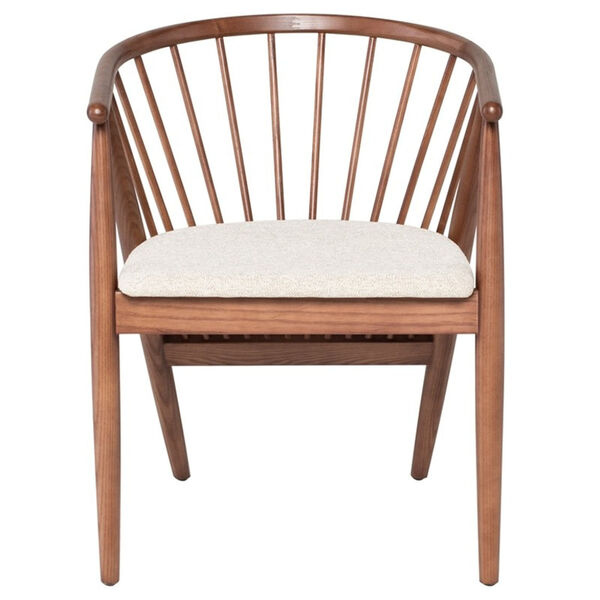 Danson Walnut and Shell White Dining Chair, image 1