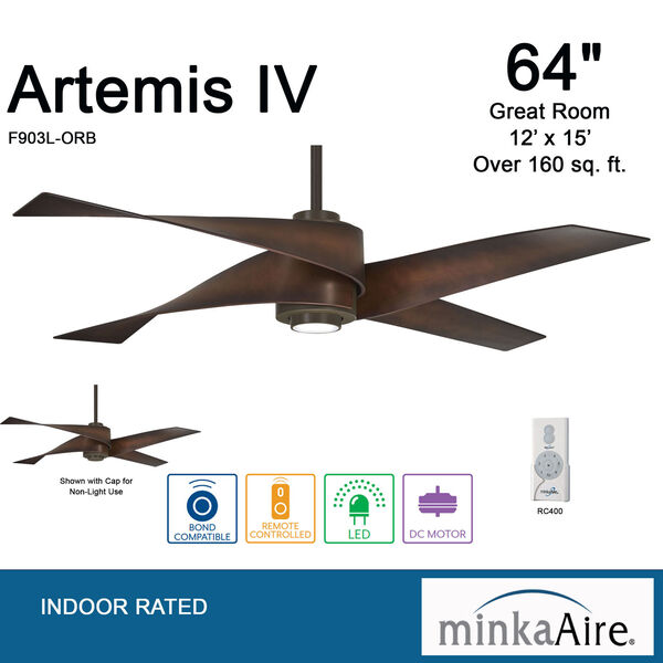 Artemiso IV Oil Rubbed Bronze LED Ceiling Fan, image 5