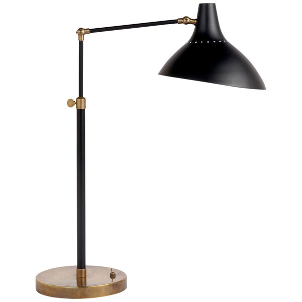Charlton Table Lamp in Black and Hand-Rubbed Antique Brass by AERIN, image 1