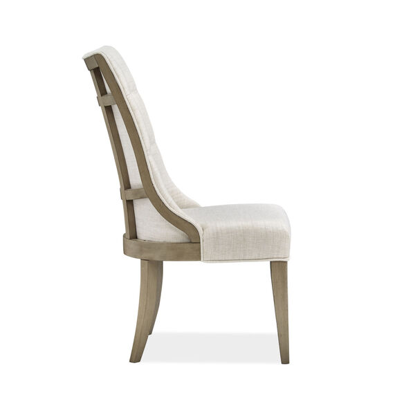 Bellevue Manor Brown and White Dining Arm Chair with Upholstered Seat and Back, image 5