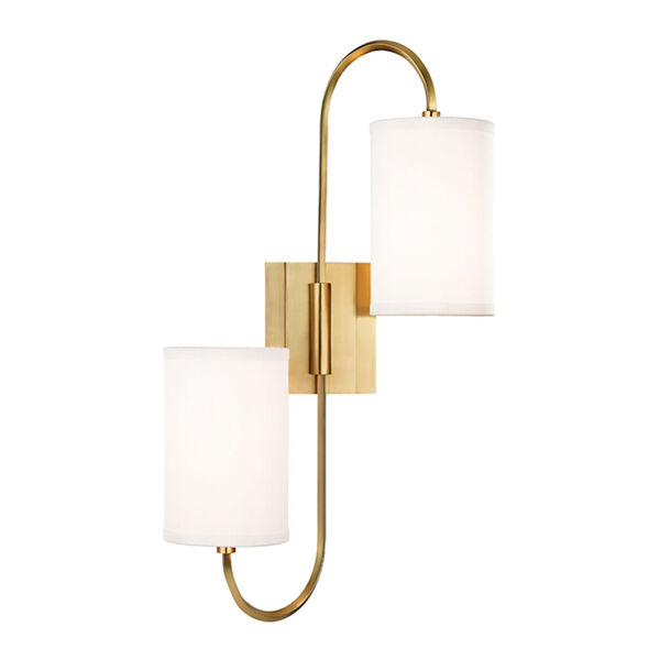 Junius Aged Brass Two-Light Wall Sconce, image 1