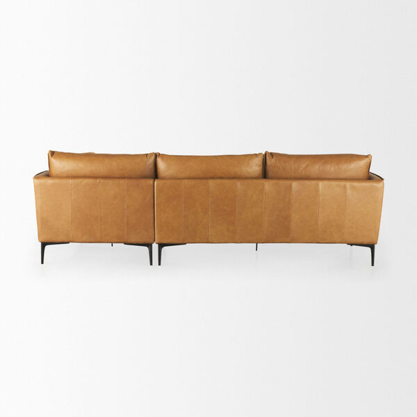 Lake Como Tan Leather RIGHT Chaise Sectional Sofa, image 4
