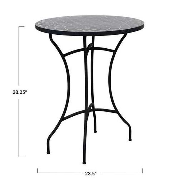 Black Outdoor Table with Mosaic Top, image 4