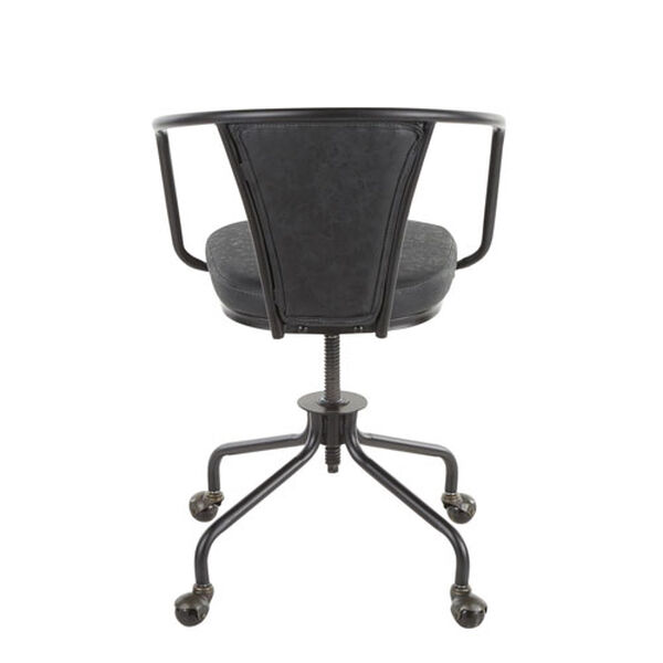 Oregon Black and Dark Grey Upholstered Task Chair, image 5