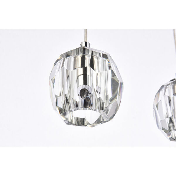 Eren Chrome 32-Inch Five-Light Pendant with Royal Cut Clear Crystal, image 5