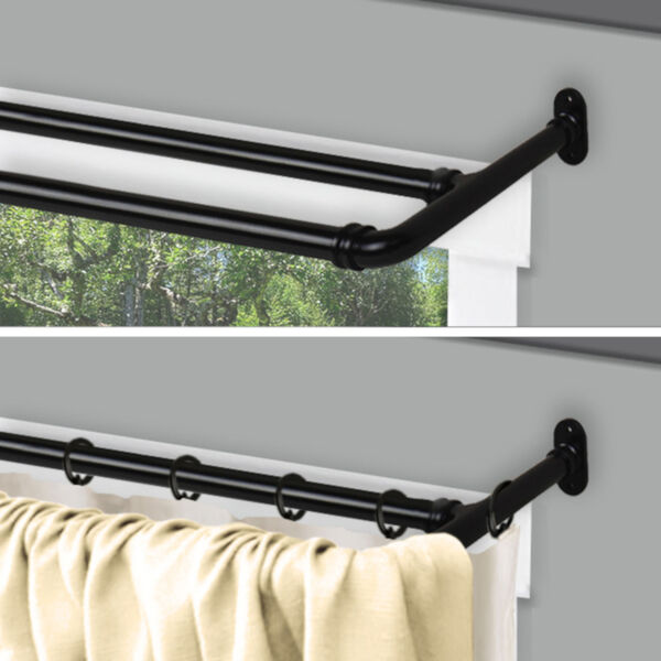 Blackout Black 28-48 Inch Double Curtain Rod, image 2